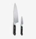 Misen chef's knife and paring knife set with black handles